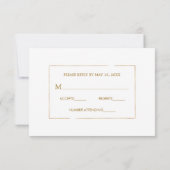 Tropisch Loofwerk Gouden Frame Huwelijks RSVP Kaar Kaartje (Achterkant)