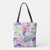 Tropisch los Waterverf rif Tote Bag (Achterkant)