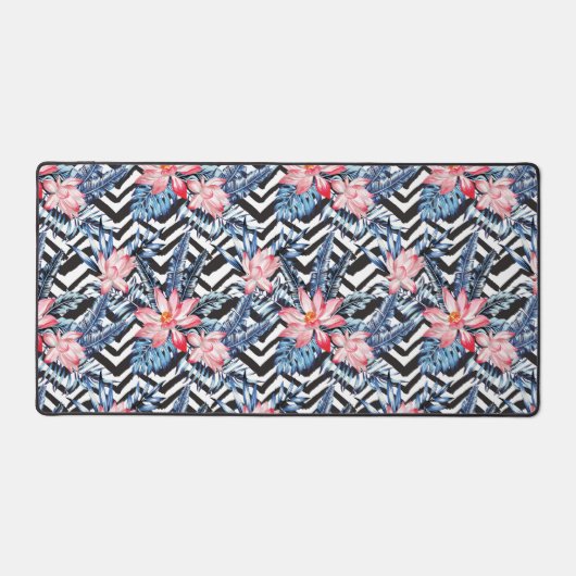 Tropisch Lotus Bloempatroon 2 Bureaumat (Voorkant)