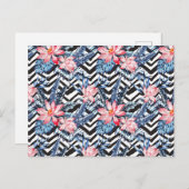 Tropisch Lotus Flower Pattern Briefkaart (Voorkant / Achterkant)