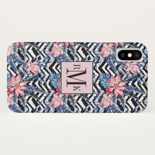 Tropisch Lotus Flower Pattern Case-Mate iPhone Case (Achterkant (horizontaal))