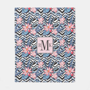 Tropisch Lotus Flower Pattern Fleece Deken