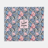 Tropisch Lotus Flower Pattern Fleece Deken (Voorkant (Horizontaal))