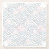 Tropisch Lotus Flower Pattern Glazen Onderzetter (Achterkant)