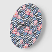 Tropisch Lotus Flower Pattern Grote Klok (Hoek)