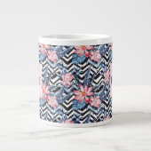 Tropisch Lotus Flower Pattern Grote Koffiekop (Voorkant)