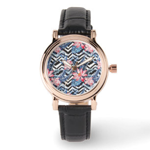 Tropisch Lotus Flower Pattern Horloge