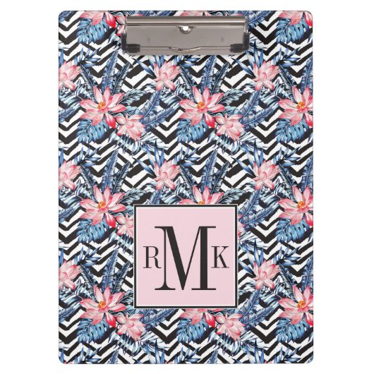 Tropisch Lotus Flower Pattern Klembord (Voorkant)