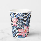 Tropisch Lotus Flower Pattern Papieren Bekers (Rechts)