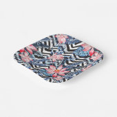 Tropisch Lotus Flower Pattern Papieren Bordje (Gebogen)