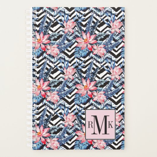 Tropisch Lotus Flower Pattern Planner (Voorkant)