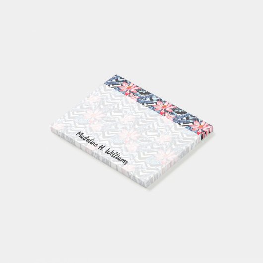 Tropisch Lotus Flower Pattern Post-it® Notes (Schuin)