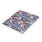 Tropisch Lotus Flower Pattern Tegeltje (Zijkant)