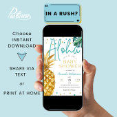 Tropisch Luau Ananas Strand Aloha Baby shower Kaart