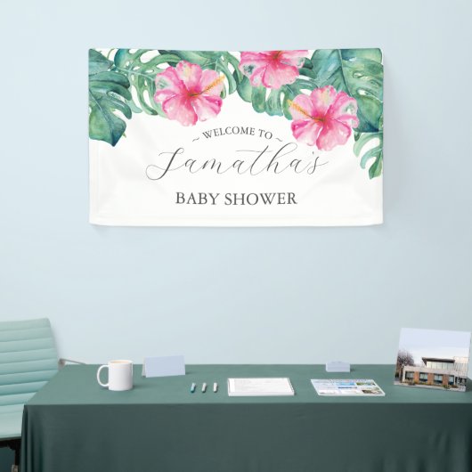 Tropisch Luau-Baby shower Spandoek (Beurs)