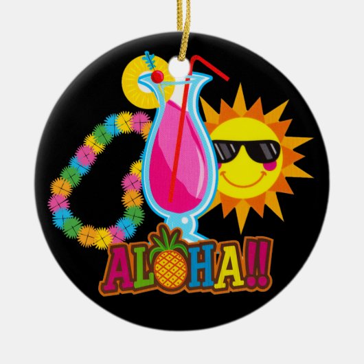 Tropisch Luau Cocktail Ornament (Voorkant)