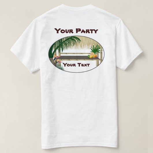 Tropisch Luau Party Tiki Hut Bar Mannen T-shirt (Design achterkant)