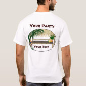 Tropisch Luau Party Tiki Hut Bar Mannen T-shirt (Achterkant)