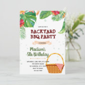 Tropisch luau picnic thema kaart (Staand voorkant)