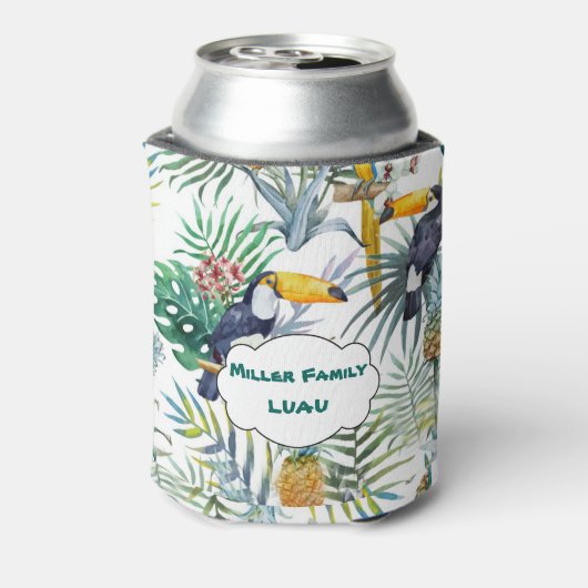 Tropisch Luau, Toekan, Ananas Blikjeskoeler (Blikje Achterkant)