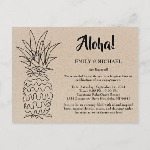 Tropisch Luau Verlovingsfeest Uitnodiging Briefkaart