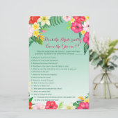 Tropisch Luau Vrijgezellenfeest Game PRINED (Staand voorkant)