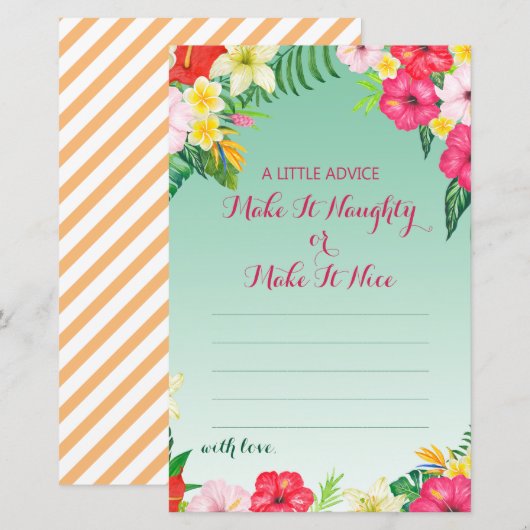 Tropisch Luau Vrijgezellenfeest Game PRINED (Voorkant / Achterkant)