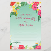 Tropisch Luau Vrijgezellenfeest Game PRINED (Voorkant)