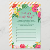 Tropisch Luau Vrijgezellenfeest Game PRINED (Voorkant / Achterkant)