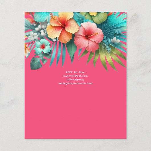 Tropisch Luau Zwembad Feest Meisjes GRADUATIE Fees (Achterkant)