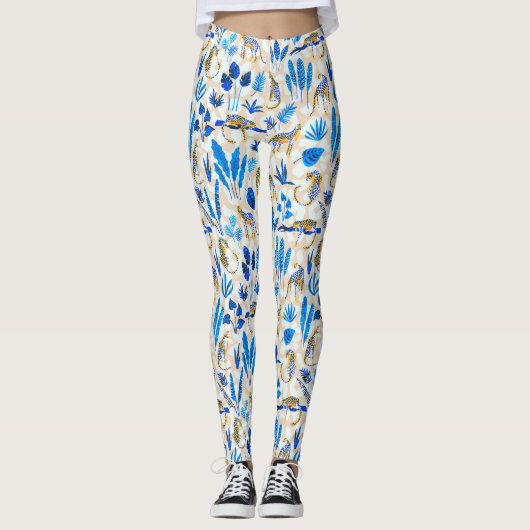 Tropisch luipaard Oerwoud Leggings (Voorkant)