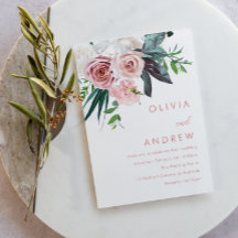 Tropisch Lush Blush Floral Modern Wedding
