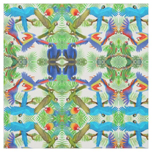 Tropisch Macaw Parrot Oerwoud Stof (Swatch)
