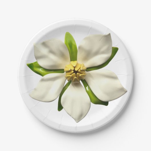 Tropisch magnolia Flower Spring Weduwen Papieren Bordje (Voorkant)