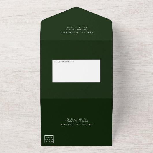 Tropisch Magnolia White Green Red All In One Uitnodiging (Buitenkant)