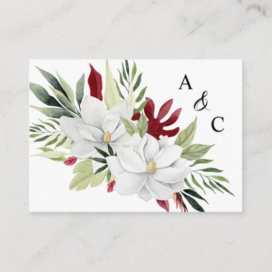 Tropisch Magnolia White Green Red Informatiekaartje (Achterkant)