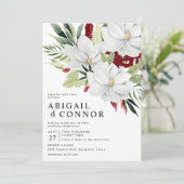 Tropisch Magnolia White Green Red Kaart (Staand voorkant)