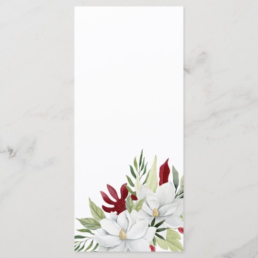 Tropisch Magnolia White Green Red Menu (Achterkant)