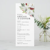 Tropisch Magnolia White Green Red Programmakaart (Staand voorkant)