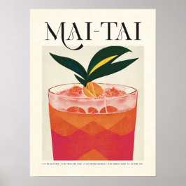 Tropisch Mai Tai Cocktail Poster Retro Tiki