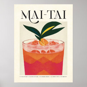 Tropisch Mai Tai Cocktail Poster Retro Tiki