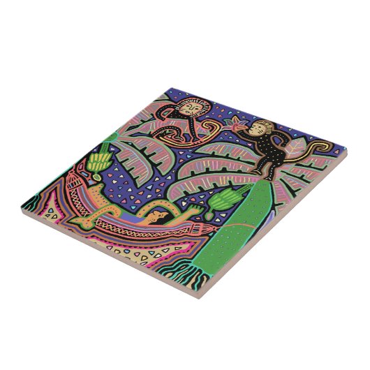 Tropisch Man in hangmat Tegeltje (Zijkant)