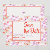 Tropisch Mango Oranje Bloem Motief Save the Date Kaart (Voorkant / Achterkant)