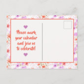 Tropisch Mango Oranje Floral Pattern Save the Date Aankondigingskaart (Achterkant)