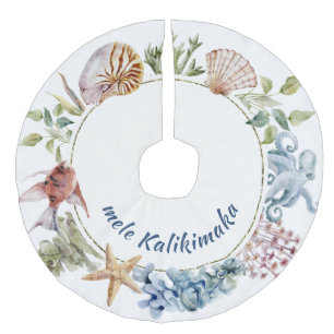 Tropisch mannetje Kalikimaka Kustthema Kerstmis Imitatie Linnen Kerstboom Kleed