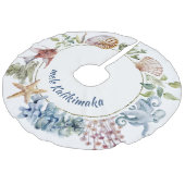 Tropisch mannetje Kalikimaka Kustthema Kerstmis Imitatie Linnen Kerstboom Kleed (Gekanteld)