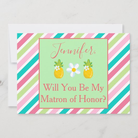 Tropisch matron van het Honor-voorstel Pineappelth Kaart (Voorkant)