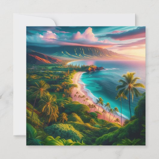 Tropisch Maui-eiland paradijs Kaart (Voorkant)