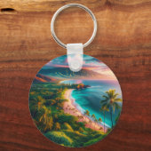 Tropisch Maui-eiland paradijs Sleutelhanger (Voorkant)