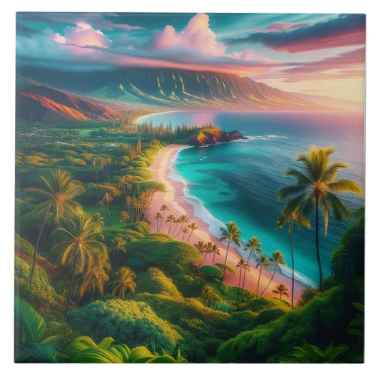 Tropisch Maui-eilandparadijs Tegeltje (Voorkant)